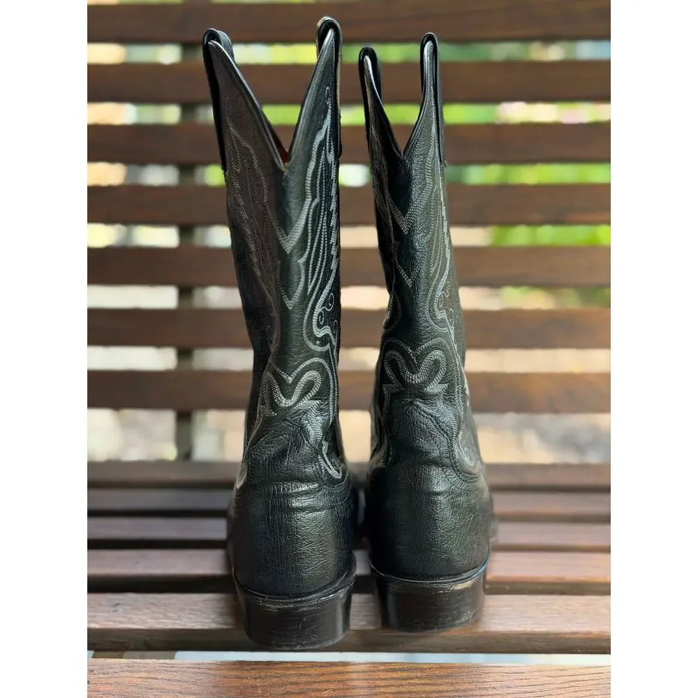 Lucchese 1883 Men's Black Leather Boots Size 10 2E VGC